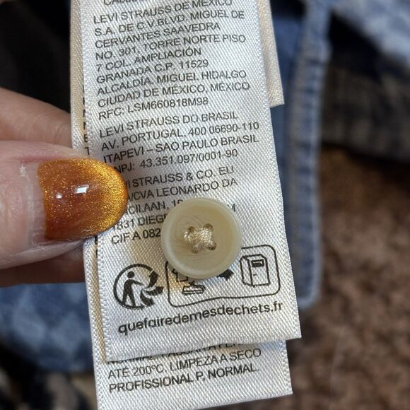 Levi's Women Aiden Blue Short Sleeve Resort Shirt Button Down Harper Laser M - Picture 11 of 16